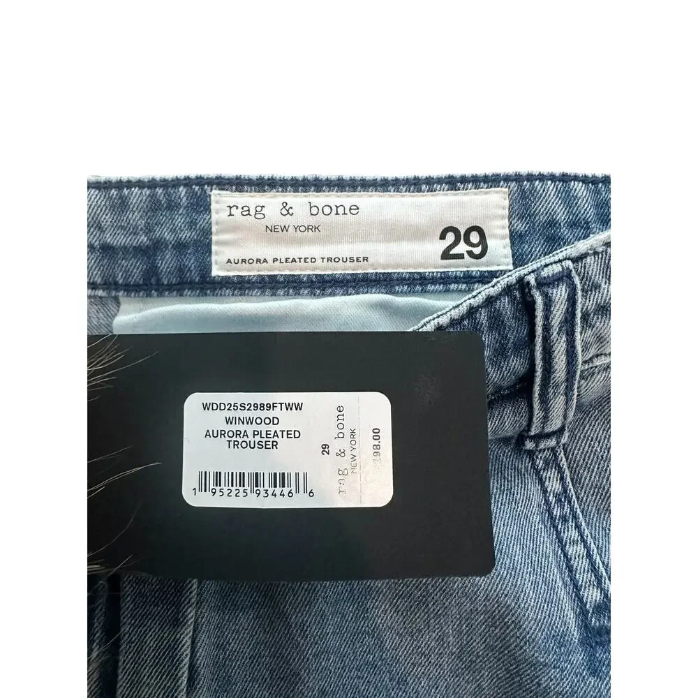 Rag & Bone Aurora Wide Leg High Waisted Trouser Denim Jeans Size 29